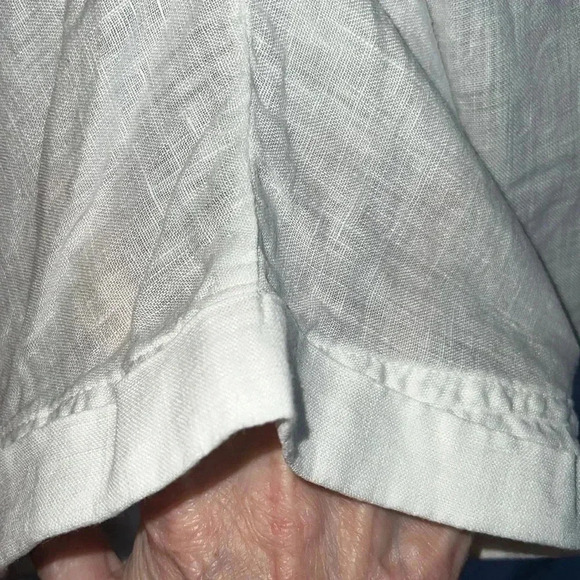 FLAX Women’s White 100% Linen Scoop Neck Pullover Top Tunic Large - Picture 4 of 14